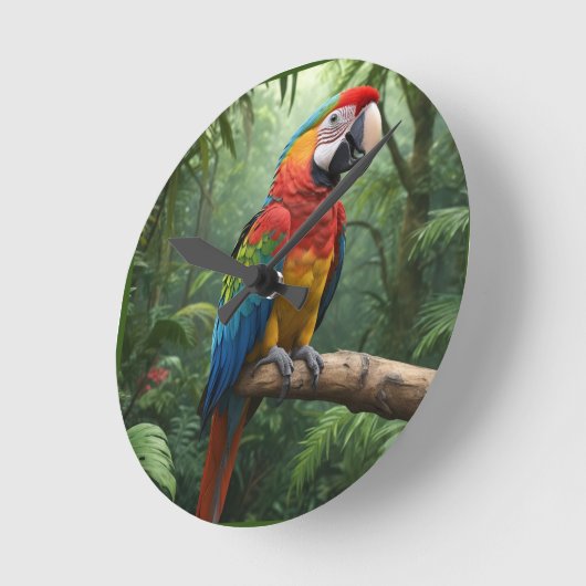 Macaw Parrot Ronde Klok (Hoek)