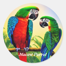Macaw Parrot Ronde Sticker