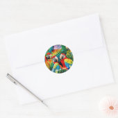 Macaw Parrot Ronde Sticker (Envelop)
