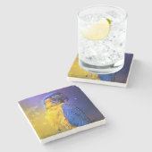 Macaw Parrot Stenen Onderzetter (Zijkant)