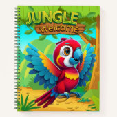 Macaw Parrot Tropical Bird Cartoon Character 🐦 Notitieboek (Voorkant)