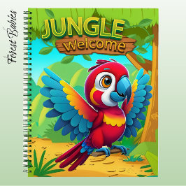 Macaw Parrot Tropical Bird Cartoon Character 🐦 Notitieboek