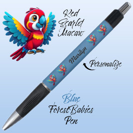 Macaw Parrot, Tropical Bird Safari Animal Blue 🦜 Pen