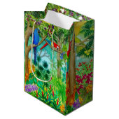 Macaw Parrot Tropisch Oerwoud Gift Bag Medium Cadeauzakje (Voorkant Gekanteld)