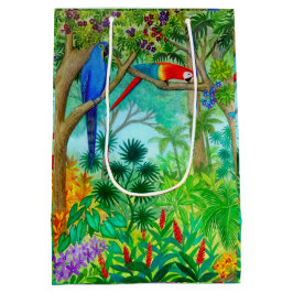 Macaw Parrot Tropisch Oerwoud Gift Bag Medium Cadeauzakje