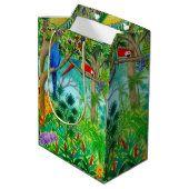 Macaw Parrot Tropisch Oerwoud Gift Bag Medium Cadeauzakje (Achterkant Gekanteld)