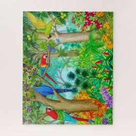 Macaw Parrot Tropisch Oerwoud Jigzaag Puzzle Legpuzzel