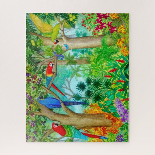 Macaw Parrot Tropisch Oerwoud Jigzaag Puzzle Legpuzzel (Verticaal)