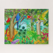Macaw Parrot Tropisch Oerwoud Jigzaag Puzzle Legpuzzel (Horizontaal)
