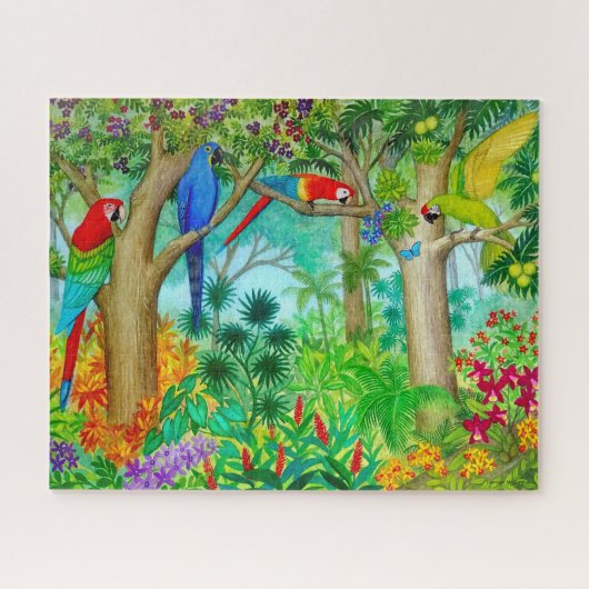 Macaw Parrot Tropisch Oerwoud Jigzaag Puzzle Legpuzzel (Horizontaal)
