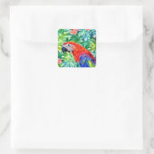 Macaw Parrot Vierkante Sticker (Tas)