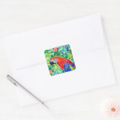 Macaw Parrot Vierkante Sticker (Envelop)