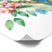 Macaw Parrot wandkunst met tropische bloemen afdru Poster (Hoek)