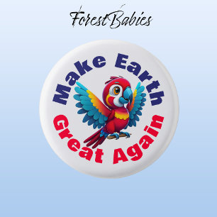 Macaw Parrot Wildlife Bird maakt de aarde weer gew Ronde Button 3,2 Cm