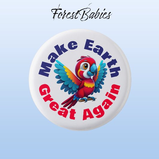 Macaw Parrot Wildlife Bird maakt de aarde weer gew Ronde Button 3,2 Cm