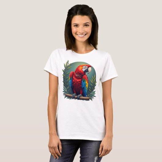 Macaw Parrot Women's T-shirt - Kleurrijke tropisch (Voorkant volledig)