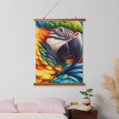 Macaw Parrot Wood Topped Wall Tapestry Hangend Wandkleed (Slaapkamer)