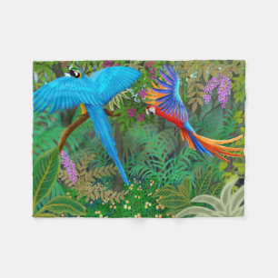 Macaw Parrots in Oerwoud Fleece Blanket