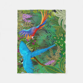 Macaw Parrots in Oerwoud Fleece Blanket