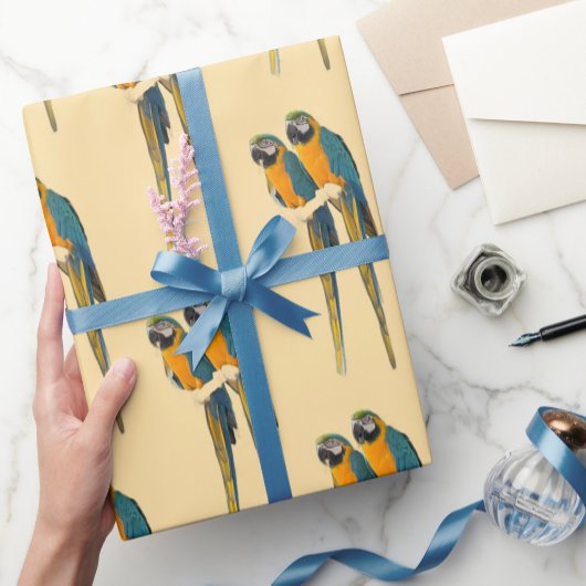Macaw Parrots Photo Wrapping Paper  Cadeaupapier