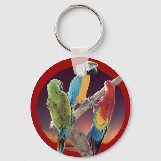 Macaw Parrots Sleutelhanger (Voorkant)