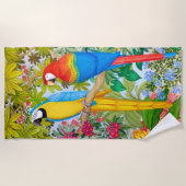 Macaw Parrots Tropical Birds Beach Towel Strandlaken (Voorkant)