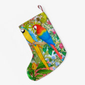Macaw Parrots Tropische kerststopzetting Kleine Kerstsok (Achterkant (Hangend))