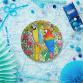 Macaw Parrots Tropische Vogelpapieren Borden Papieren Bordje (Feest)