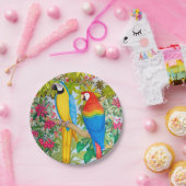 Macaw Parrots Tropische Vogelpapieren Borden Papieren Bordje (Feest)