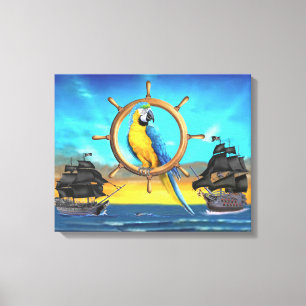 MaCaw Piraat Papegaai Canvas Afdruk