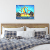 MaCaw Pirate Parrot Canvas Afdruk (Insitu (Slaapkamer))