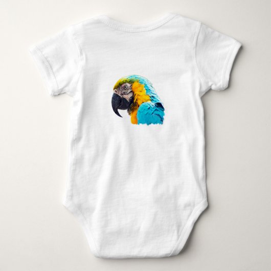 Macaw portret op een turkooisachtergrond romper (Achterkant)