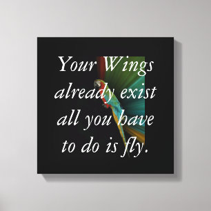 Macaw Quote Canvas Afdruk