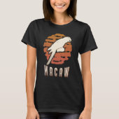 Macaw  Retro Classic Animal Sunset T-shirt (Voorkant)