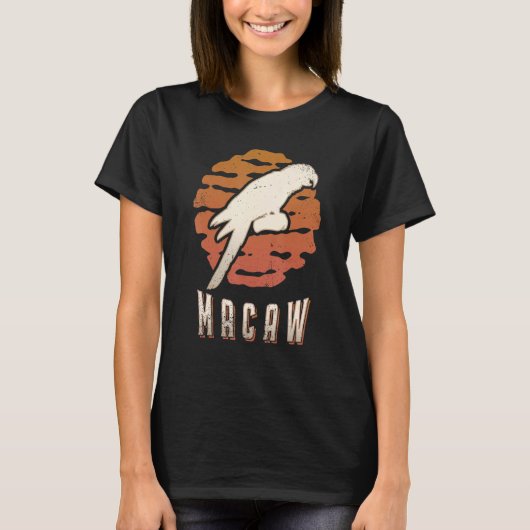 Macaw  Retro Classic Animal Sunset T-shirt (Voorkant)