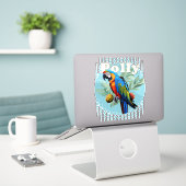 Macaw Sticker (Laptop op bureau)