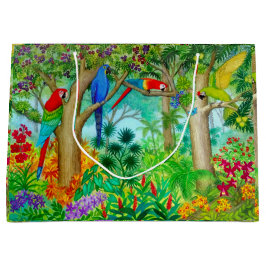 Macaw Tropisch Oerwoud Gift Bag Groot Cadeauzakje