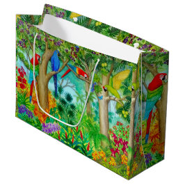 Macaw Tropisch Oerwoud Gift Bag Groot Cadeauzakje