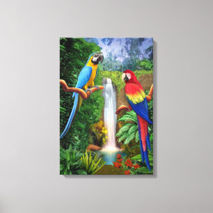 MACAW TROPISCHE ONDERDELEN CANVAS AFDRUK