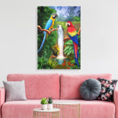 MACAW TROPISCHE PAPEGAAIEN CANVAS AFDRUK (Insitu (Woonkamer))