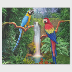 Macaw Tropische parrots Cadeaupapier