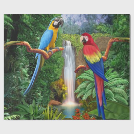 Macaw Tropische parrots Cadeaupapier (Vlak)