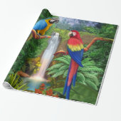 Macaw Tropische parrots Cadeaupapier (Uitgerold)