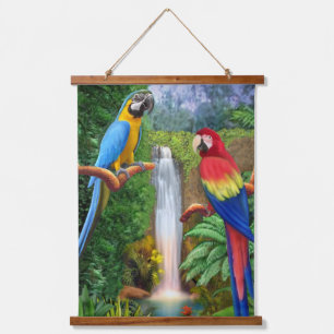 Macaw Tropische parrots Hangend Wandkleed