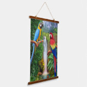 Macaw Tropische parrots Hangend Wandkleed (Gebogen)