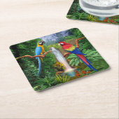 Macaw Tropische parrots Kartonnen Onderzetters (Schuin)