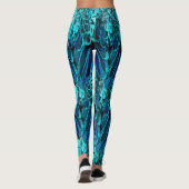Macaw vether design in blauw, abstract leggings (Achterkant)