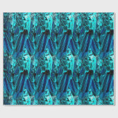 Macaw vether design in blauw, waterverf abstract cadeaupapier (Vlak)