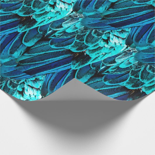 Macaw vether design in blauw, waterverf abstract cadeaupapier (Hoek)