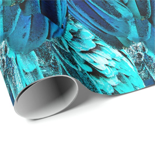 Macaw vether design in blauw, waterverf abstract cadeaupapier (Rol Hoek)